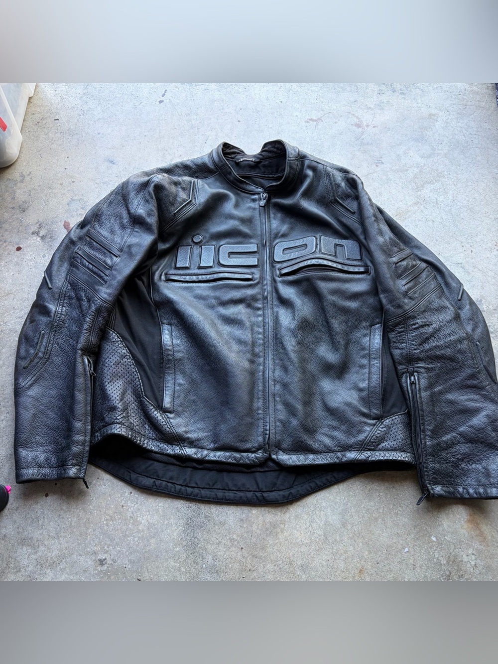 Icon Motorhead 2 CE Mens Leather  Motorcycle Jacket Black